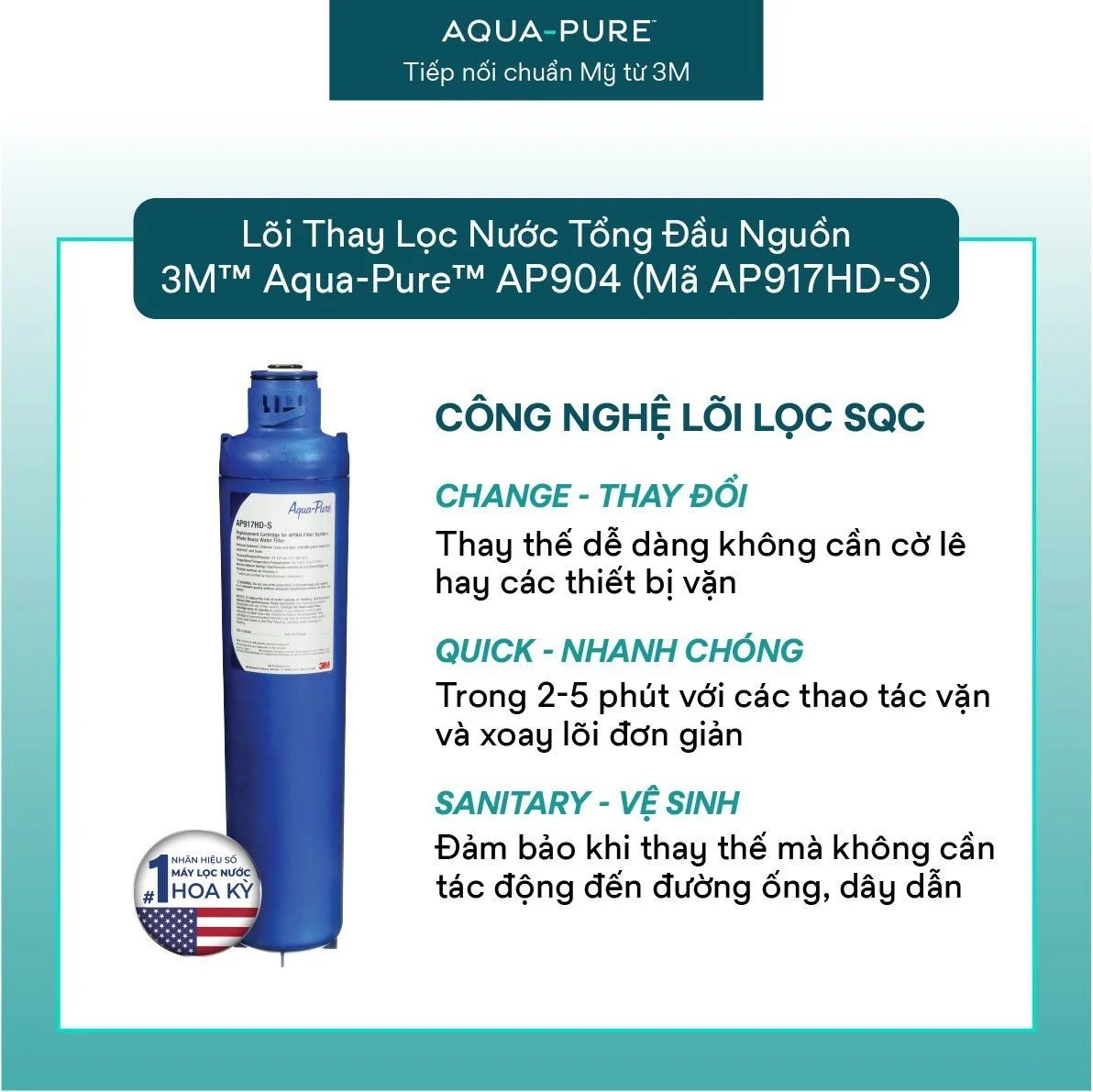 Thay lõi dễ dàng với công nghệ SQC