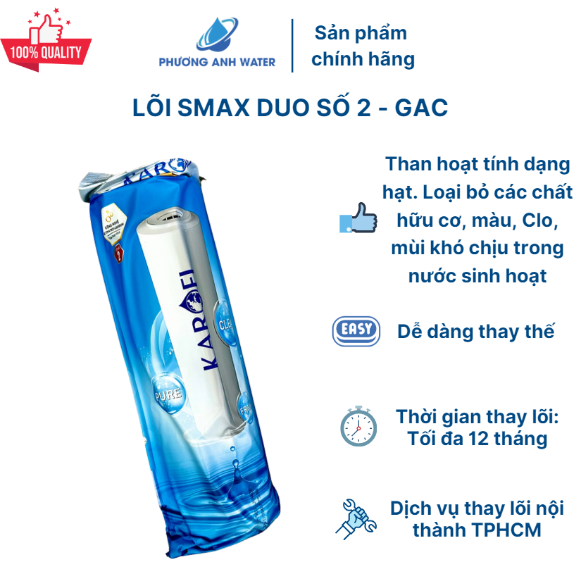 Lõi số 2 - Than hoạt tính dạng hạt GAC chính hãng Karofi