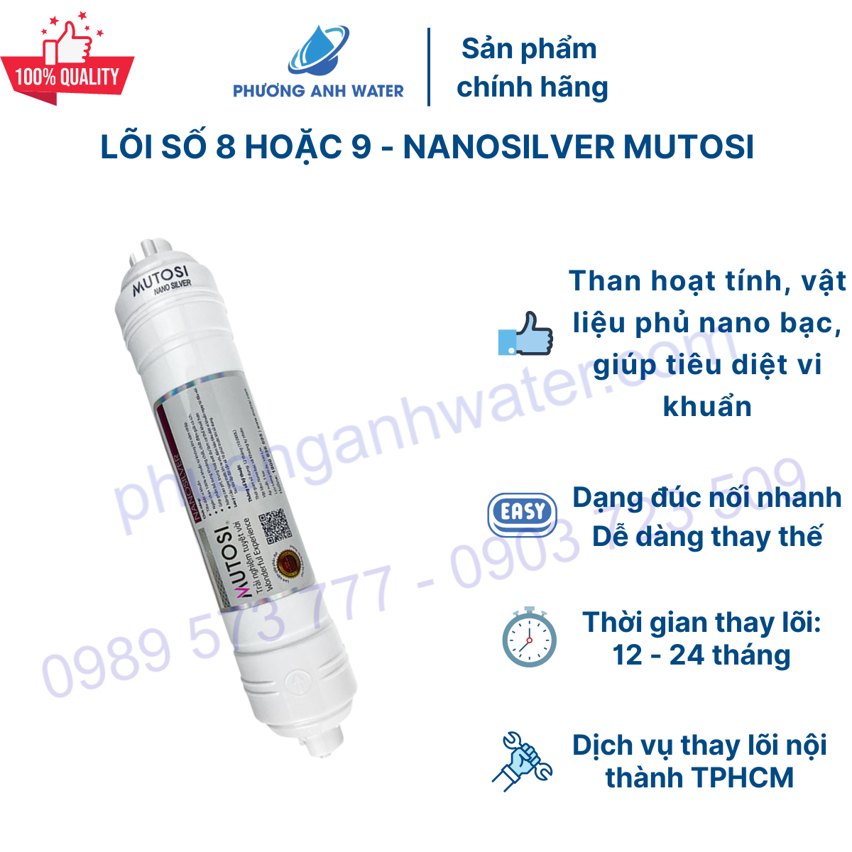 Lõi số 8 hoặc 9 - Nanosilver chính hãng Mutosi