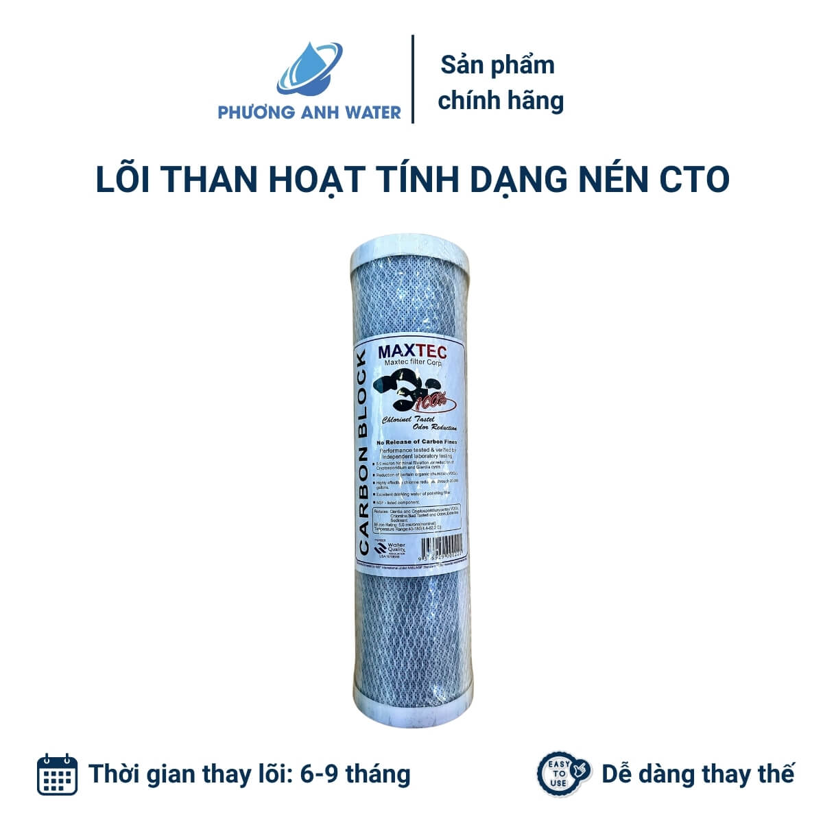 Lõi than hoạt tính dạng nén CTO