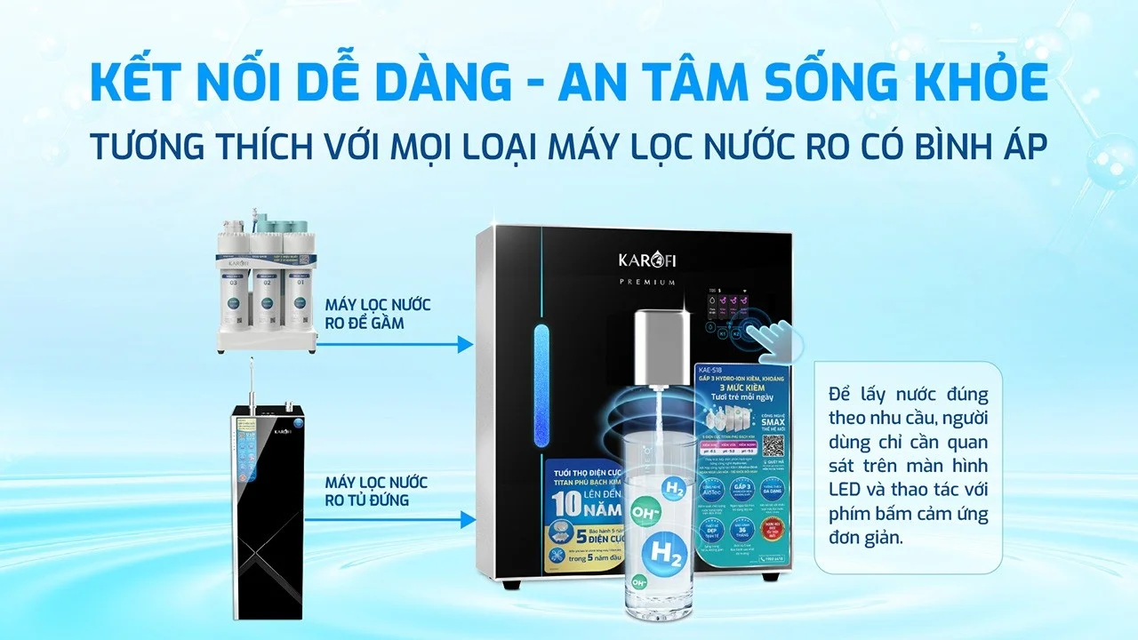 Kết nối với mọi máy lọc nước RO không phân biệt thương hiệu