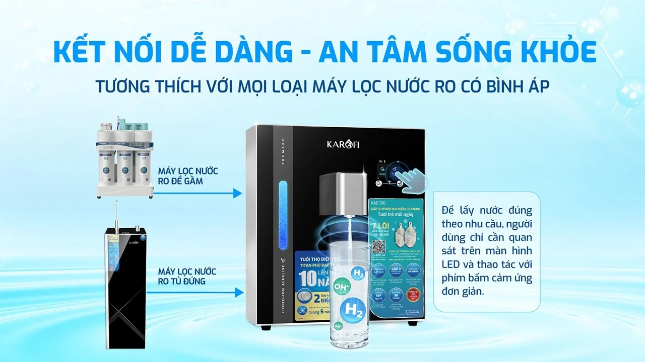 Kết nối với mọi máy lọc nước RO không phân biệt thương hiệu