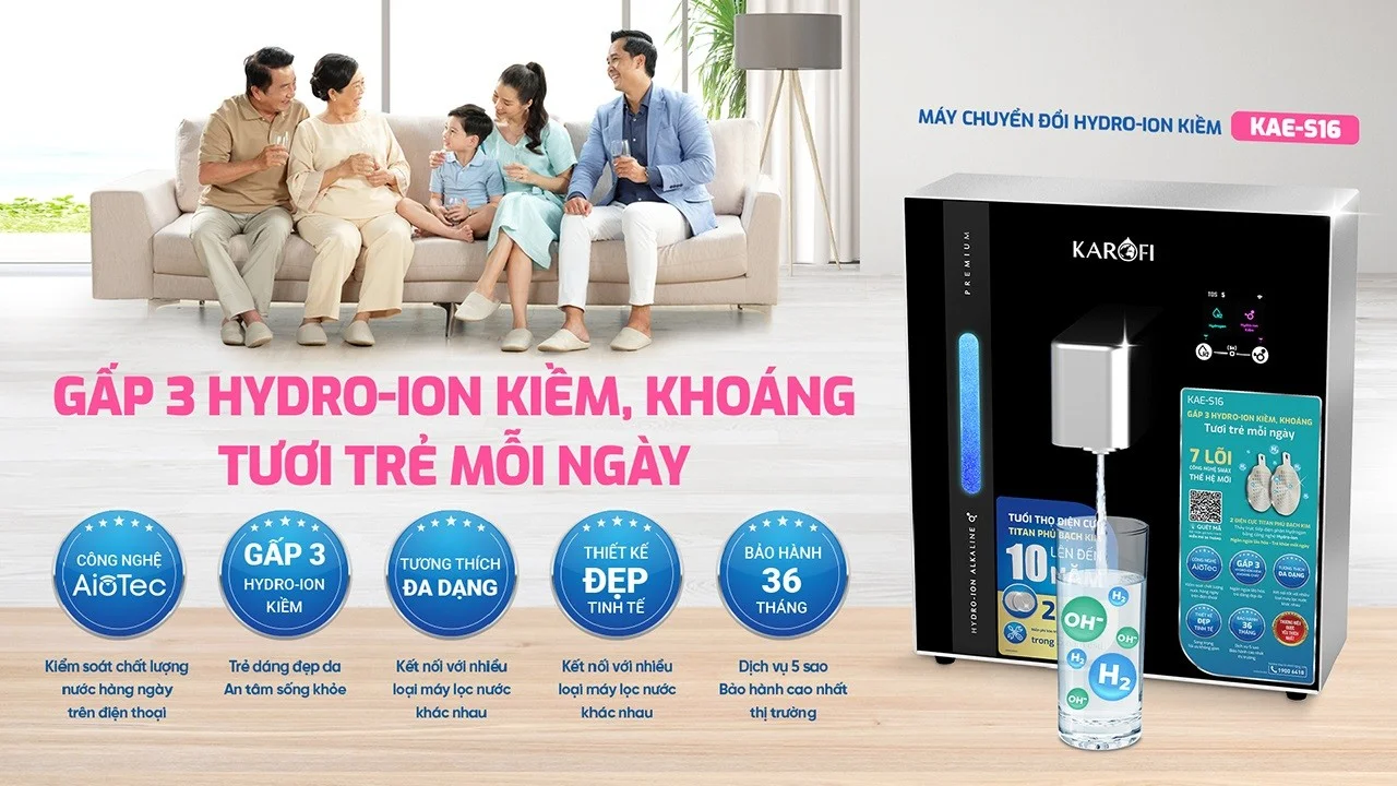 Giới thiệu về máy chuyển đổi Hydro-ION Kiềm Karofi KAE-S16