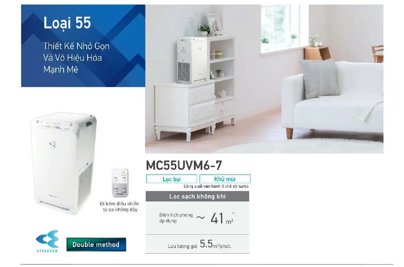 Tính năng nổi bật của máy lọc không khí Daikin MC55UVM6-7