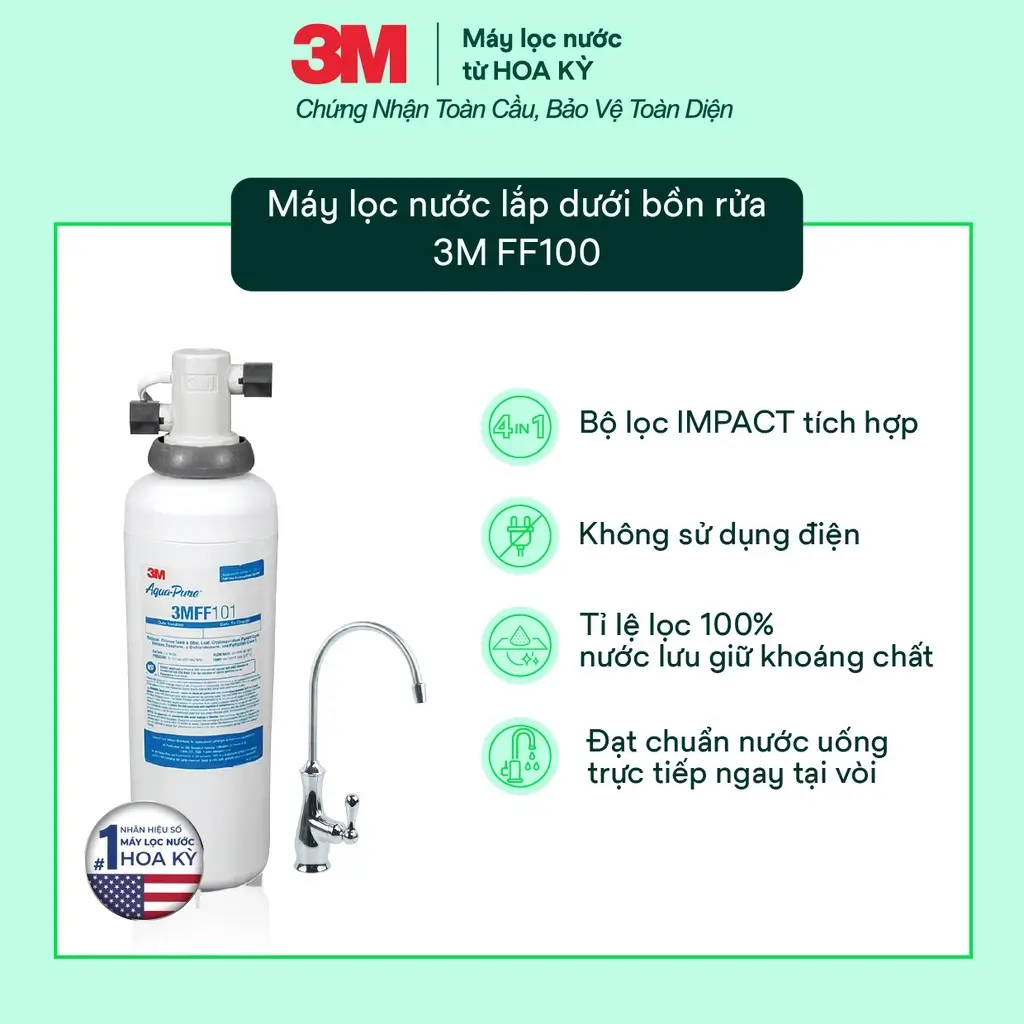 Máy lọc nước Nano 3M FF100 để gầm