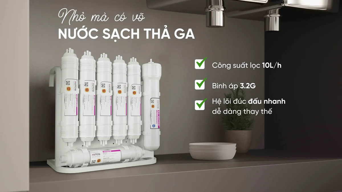 Dễ dàng thay lõi với cốc lọc thô kiểu mới