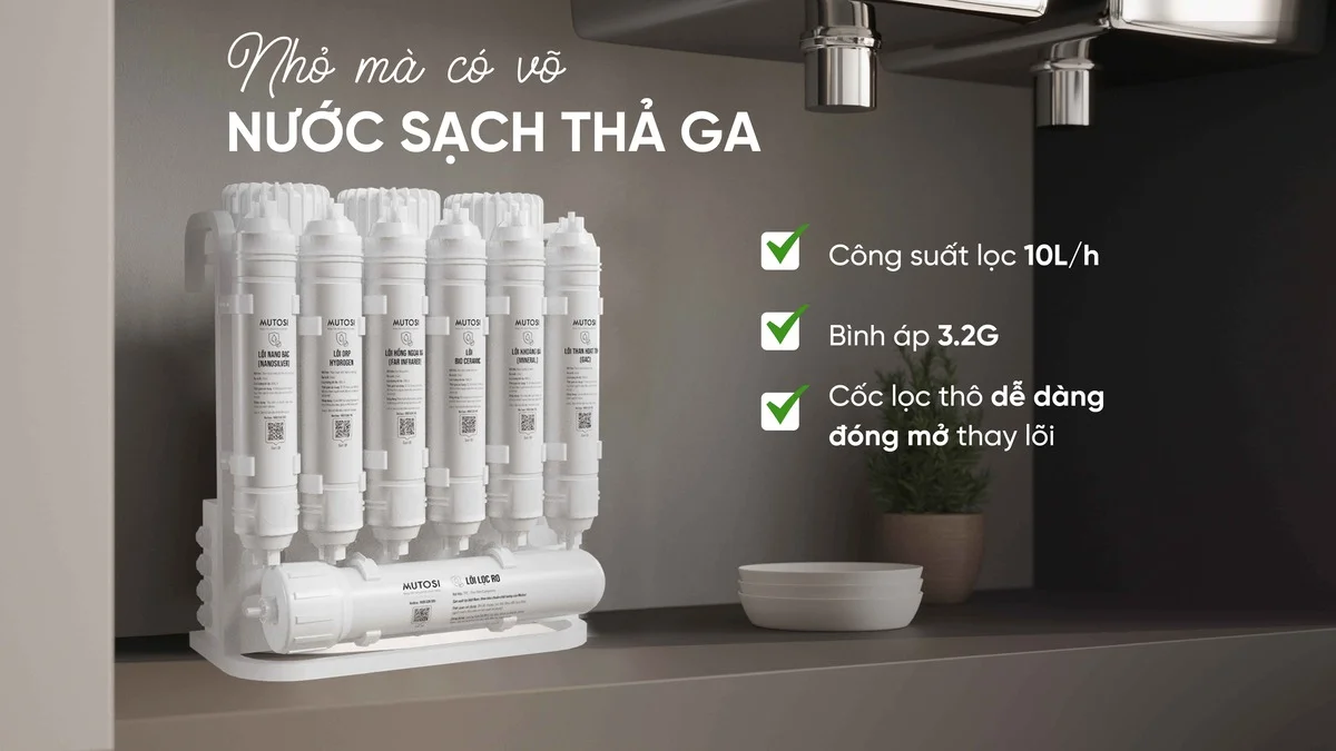 Dễ dàng thay lõi với cốc lọc thô kiểu mới