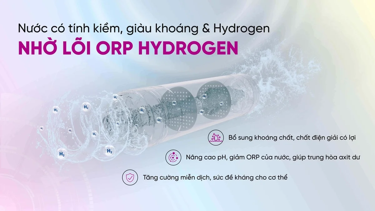 Tạo tính kiềm cho nước, bổ sung Hydrogen tốt cho sức khỏe