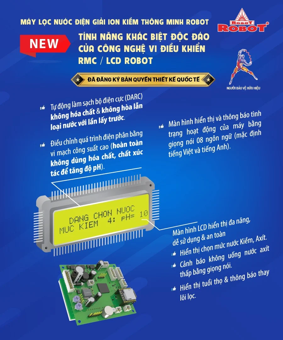 Công nghệ vi điều khiển RMC-LCD độc quyền Robot