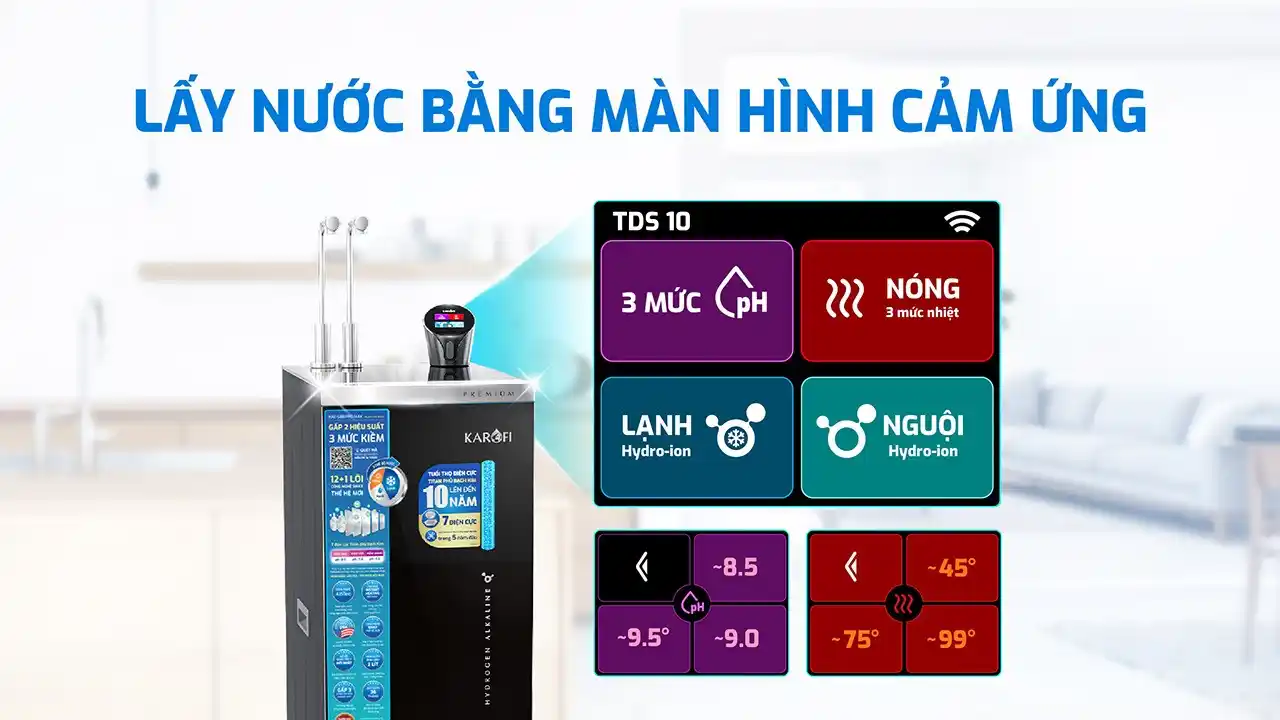 Dễ dàng lấy nước bằng màn hình cảm ứng