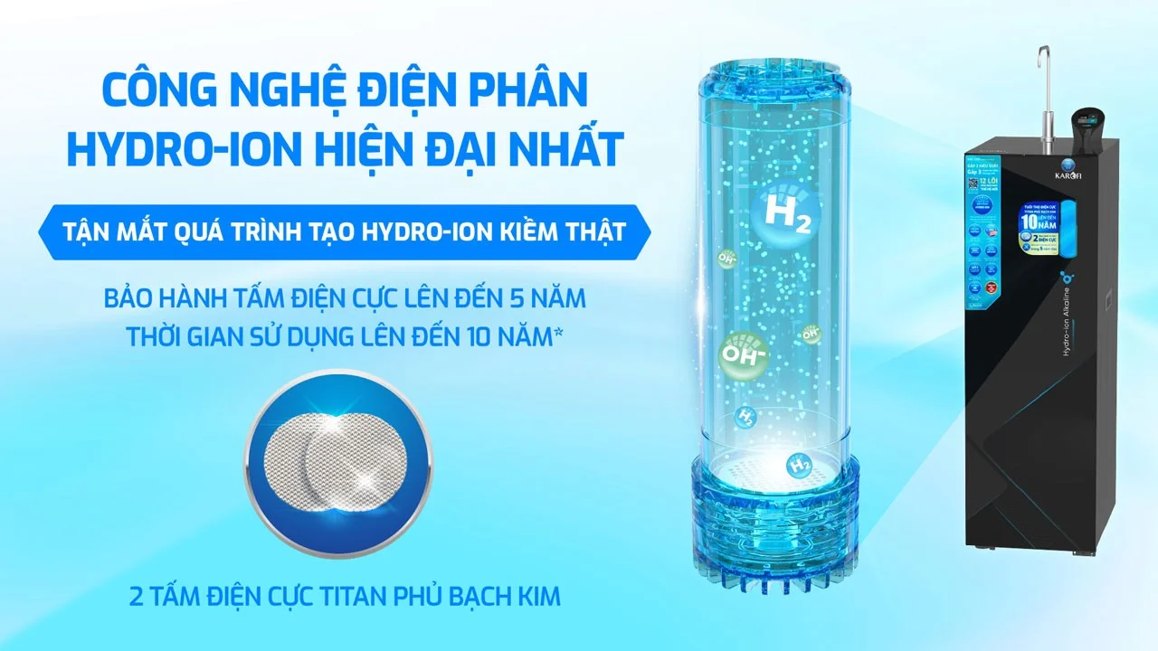 Tấm điện cực Titanium phủ Bạch Kim dạng mắt lưới giúp phân tử nước được chia siêu nhỏ