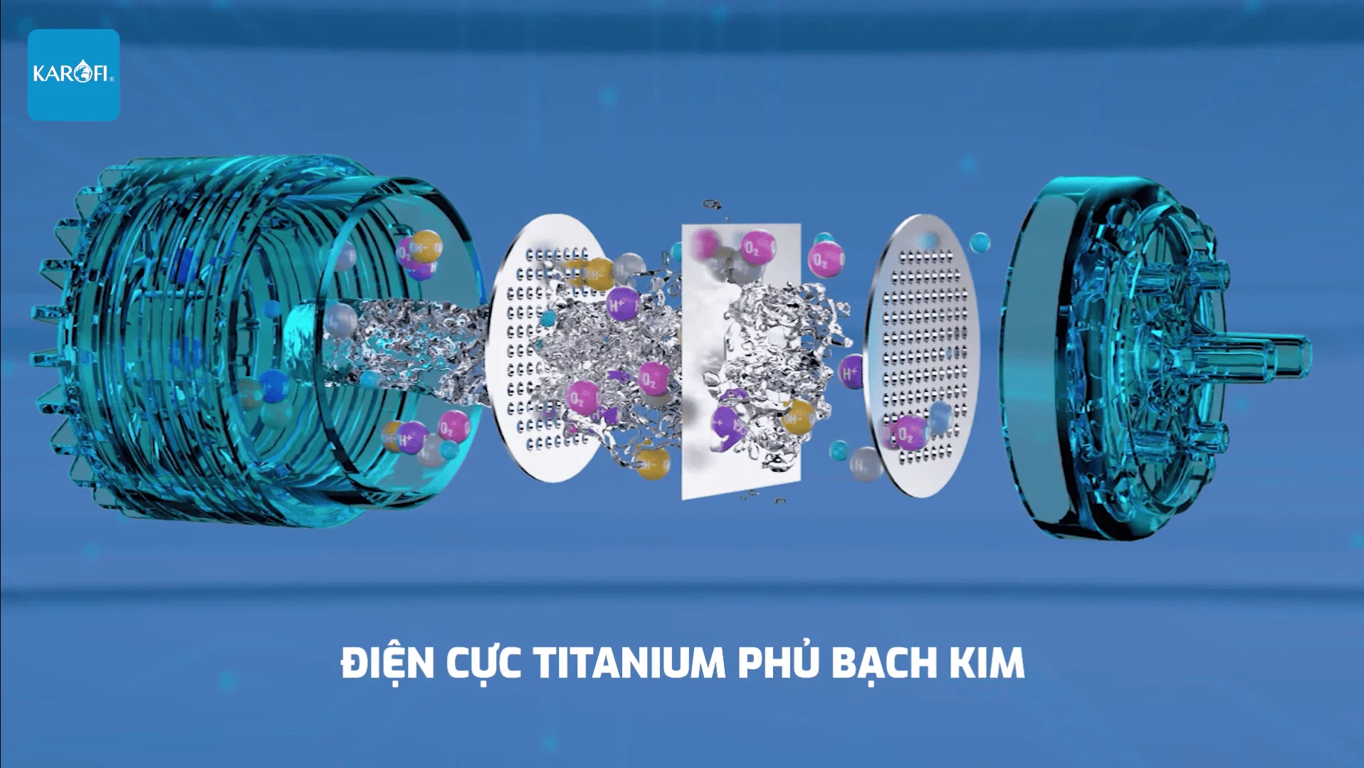 Tấm điện cực Titanium phủ Bạch Kim dạng mắt lưới giúp phân tử nước được chia siêu nhỏ