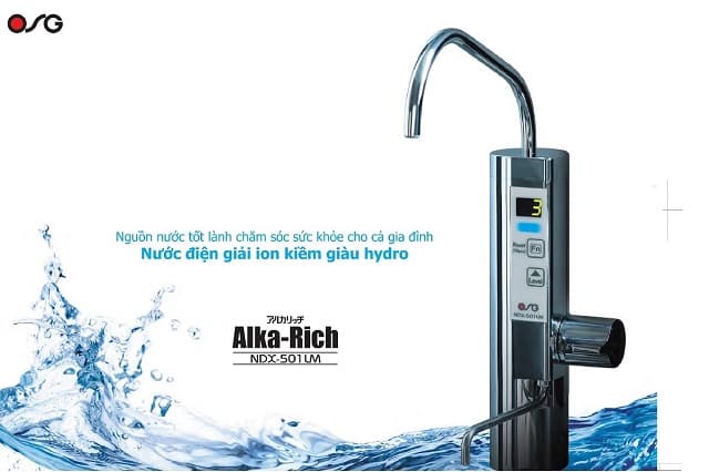 Máy lọc nước ION Kiềm giàu Hydro OSG Alka-Rich NDX-501LM Nhật Bản