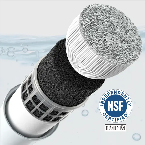 4 cấp lọc trong 1 lõi lọc duy nhất