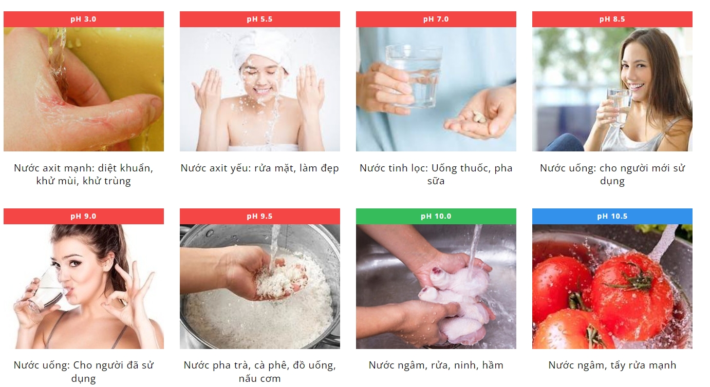 Tùy chọn 7 loại nước phục vụ cho nhu cầu khác nhau