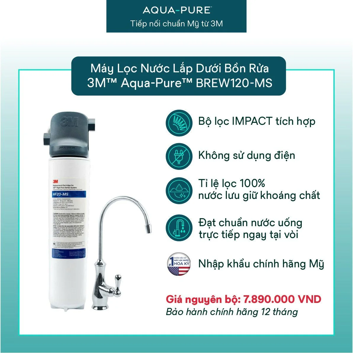Máy lọc nước Aqua-Pure™ BREW120-MS kèm vòi cao cấp