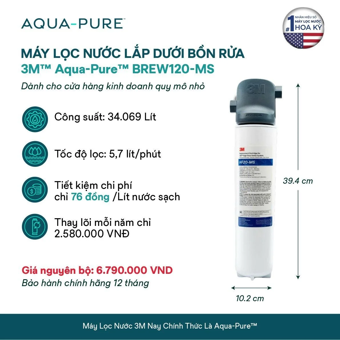 Tính năng nổi bật của cây lọc nước nóng lạnh Aqua-Pure™ VN3-3V