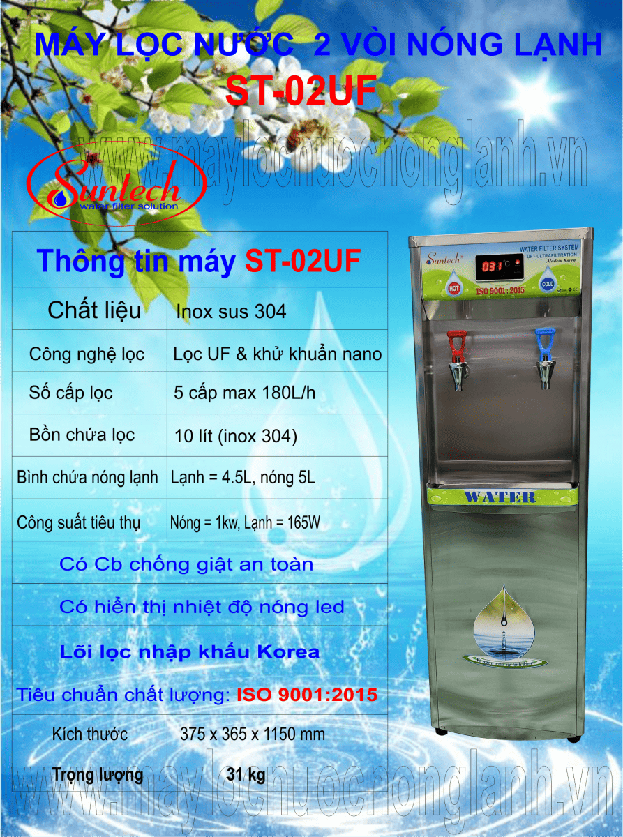 Tính năng nổi bật của máy lọc nước nóng lạnh Suntech ST-02UF