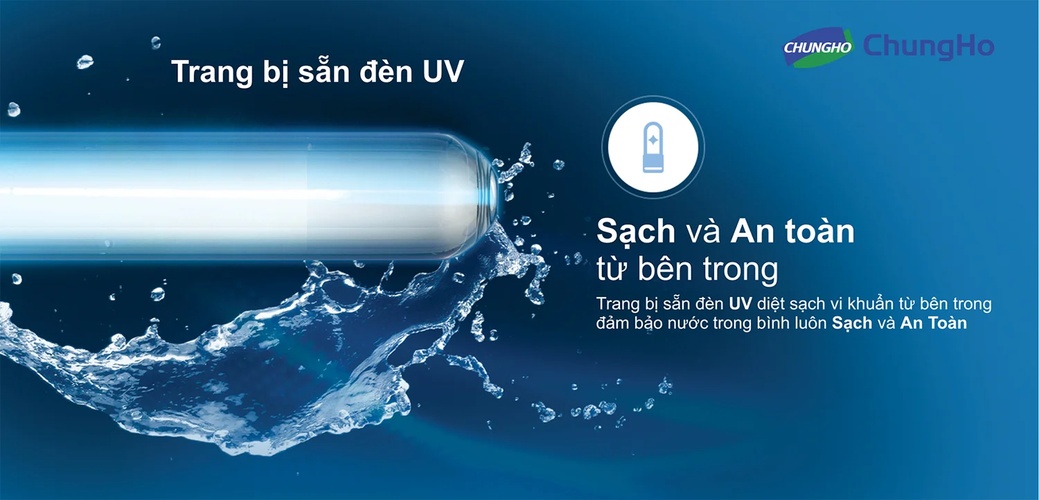 Tiny 300 UV được trang bị 3 lõi lọc với 4 cấp lọc cùng đèn UV diệt khuẩn