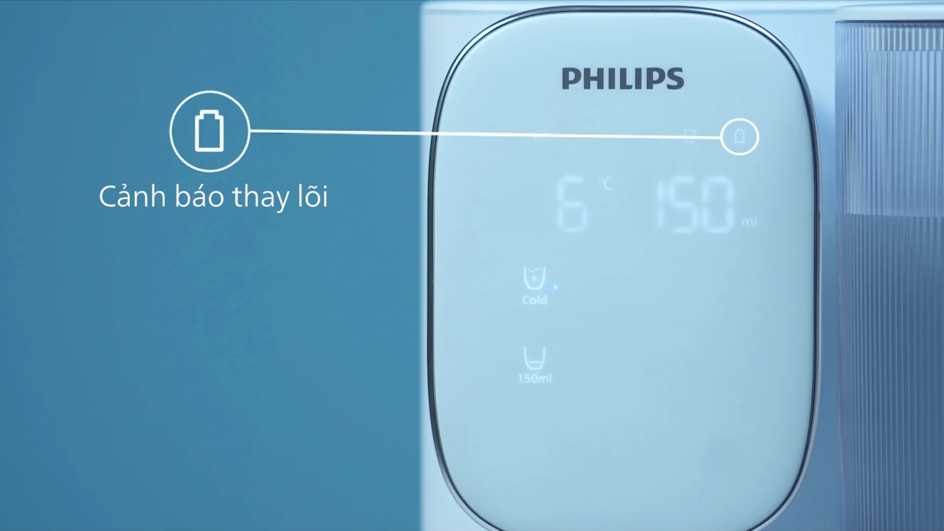 Chức năng cảnh báo thay lõi và vệ sinh tự động