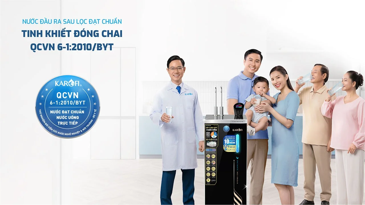 Nước sau lọc chuẩn nước đóng chai