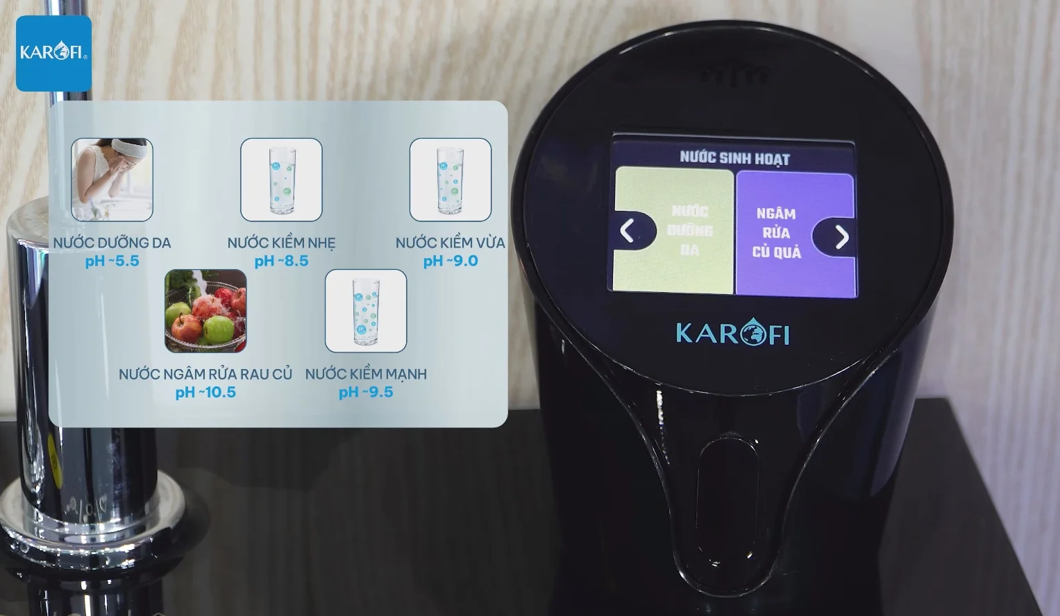 Dễ dàng lấy nước bằng màn hình cảm ứng