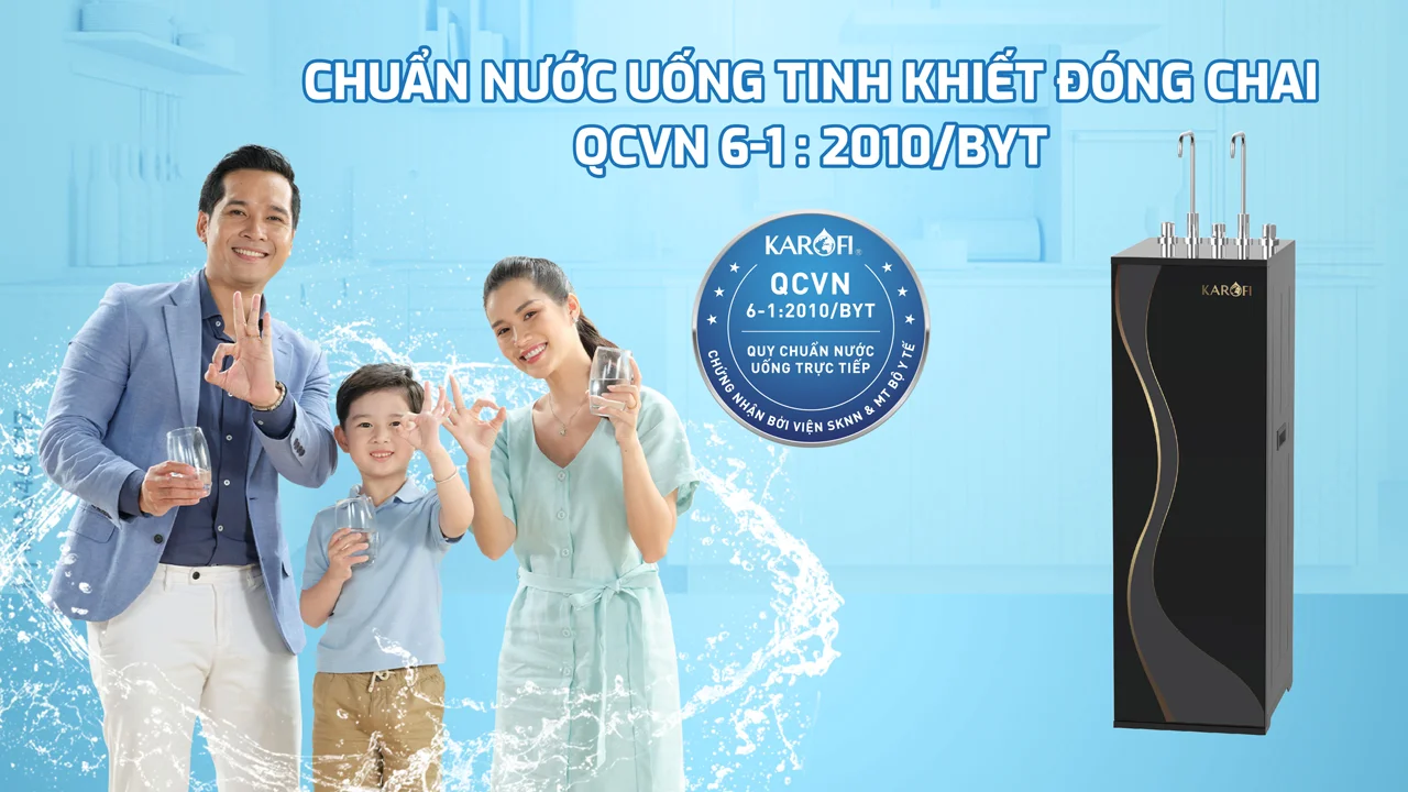 Nước sau lọc đạt chuẩn tinh khiết