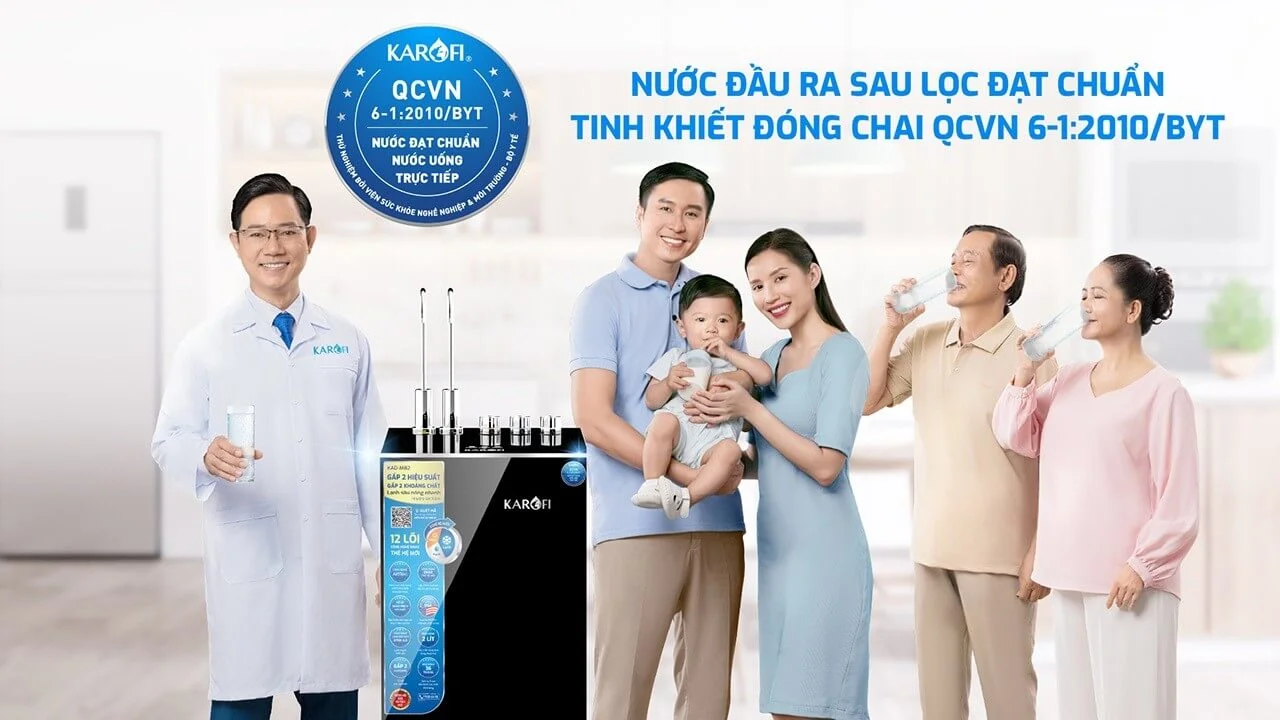 Nước đầu ra đạt chuẩn nước tinh khiết