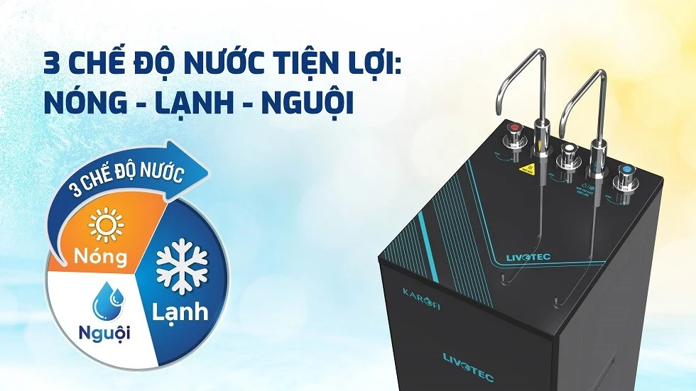 Ba chế độ nước Nóng - Lạnh - Tinh khiết tiện lợi