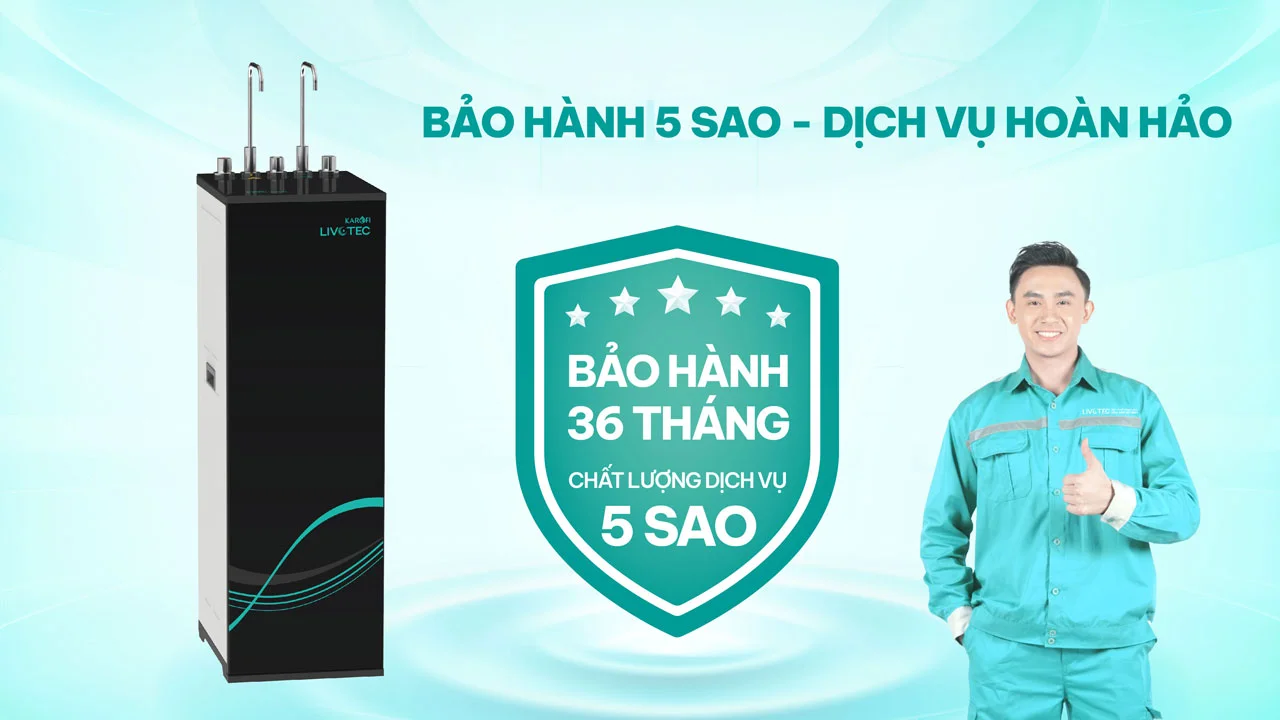 Máy lọc nước nóng lạnh Livotec 612S có chế độ bảo hành lên đến 36 tháng