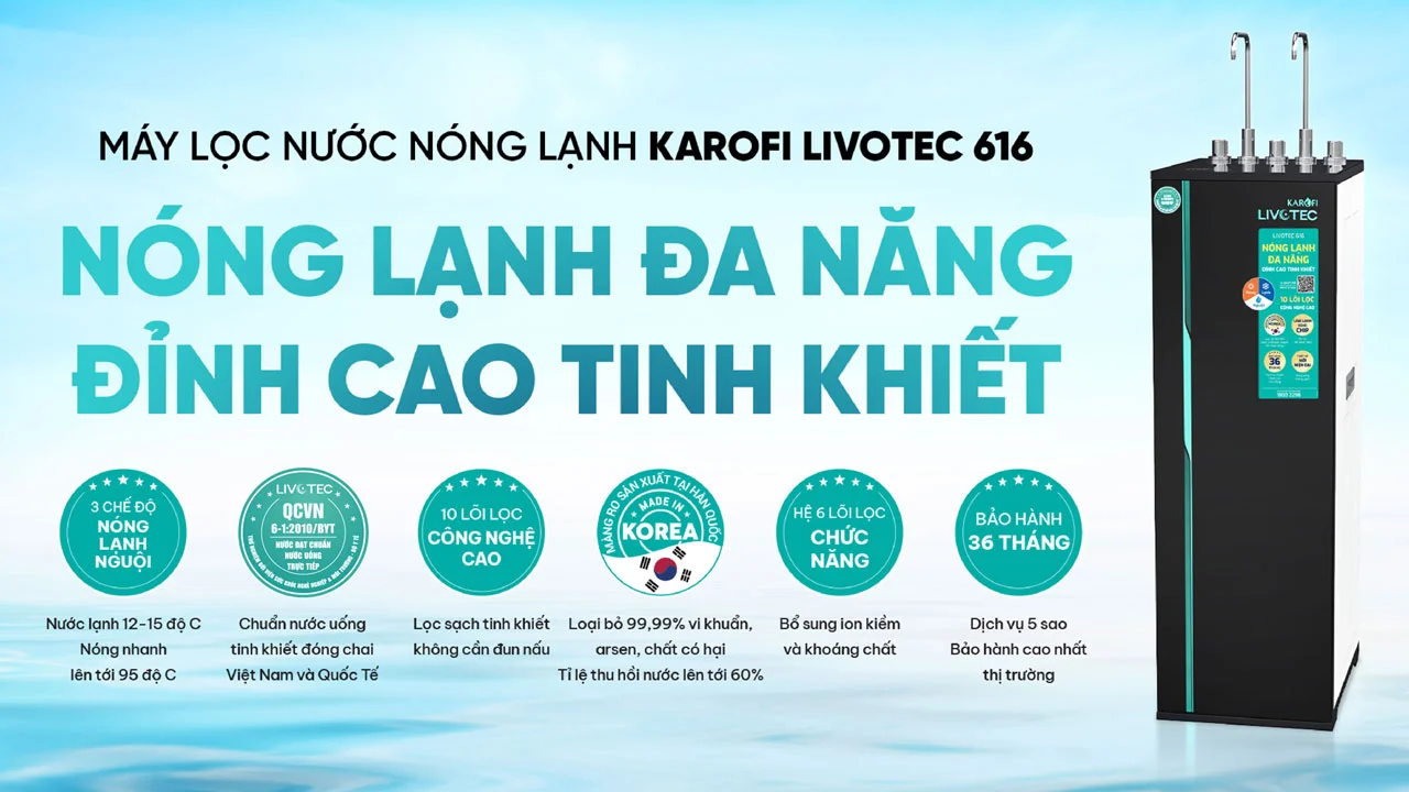 Giới thiệu máy lọc nước nóng lạnh Livotec 616