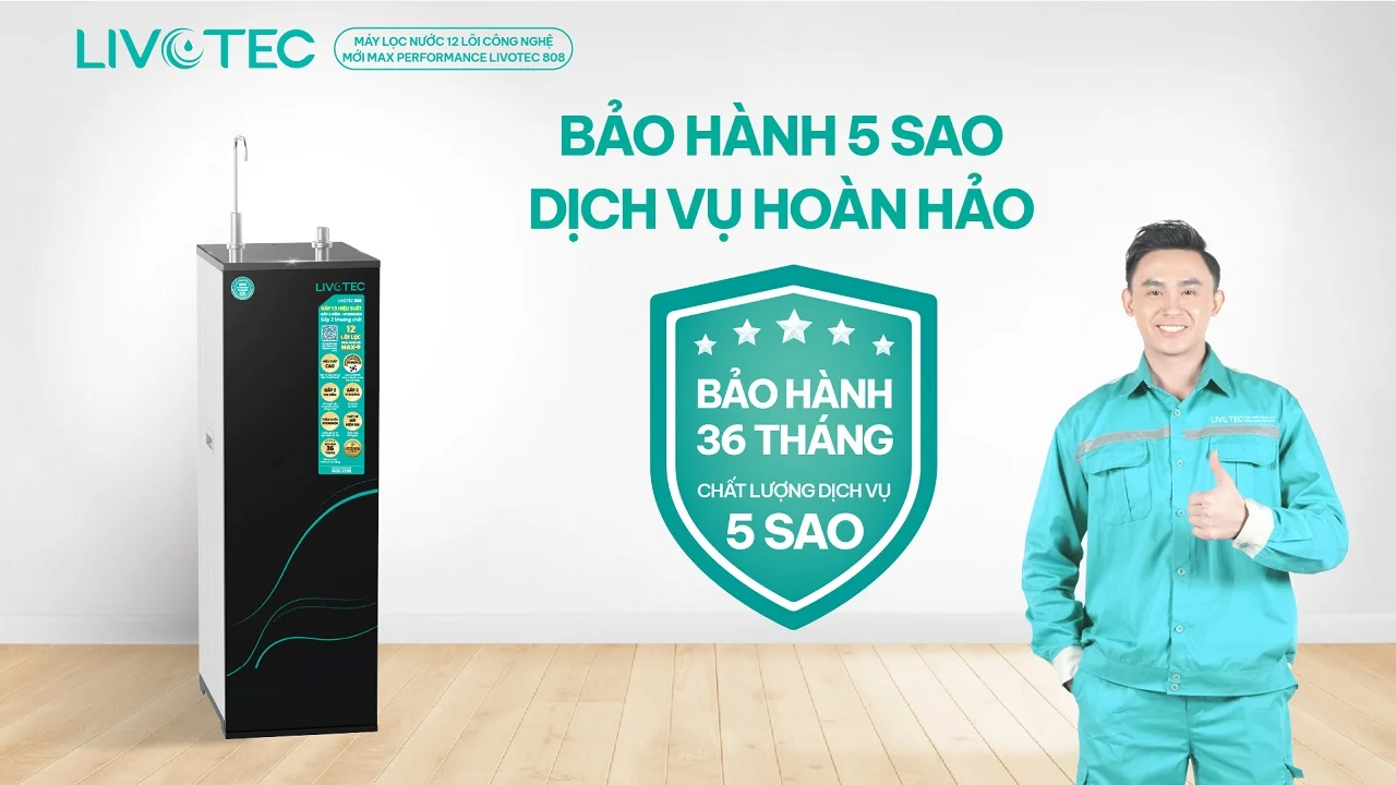 Máy lọc nước nóng lạnh Livotec 630S có chế độ bảo hành lên đến 36 tháng