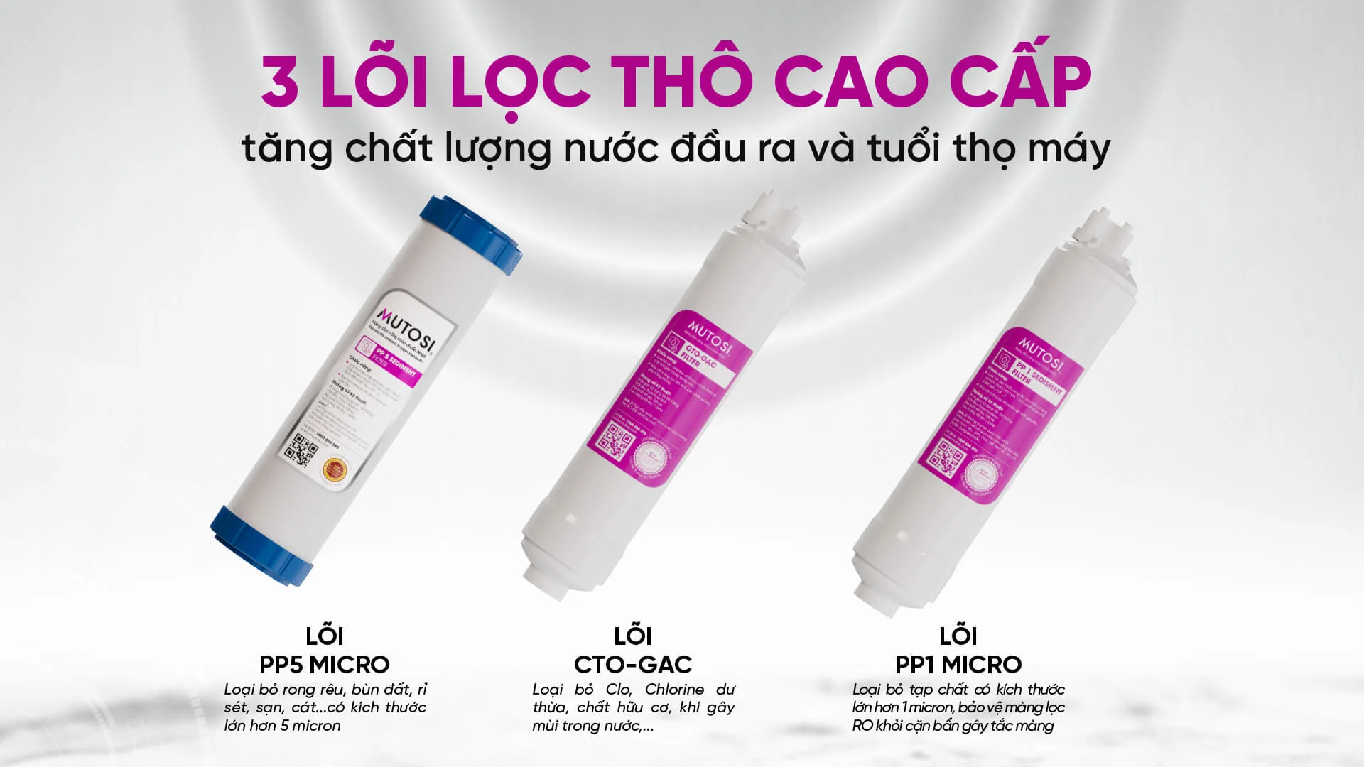 Bộ lõi lọc thô 123 cao cấp