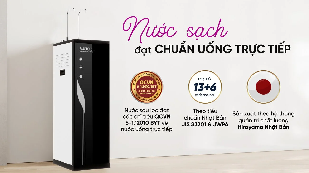 Nước sau lọc đạt tiêu chuẩn Nhật Bản và Quốc tế