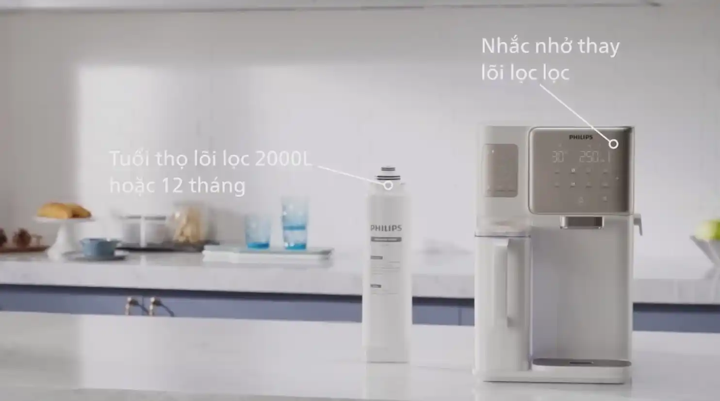 Chức năng nhắc nhở thay lõi lọc