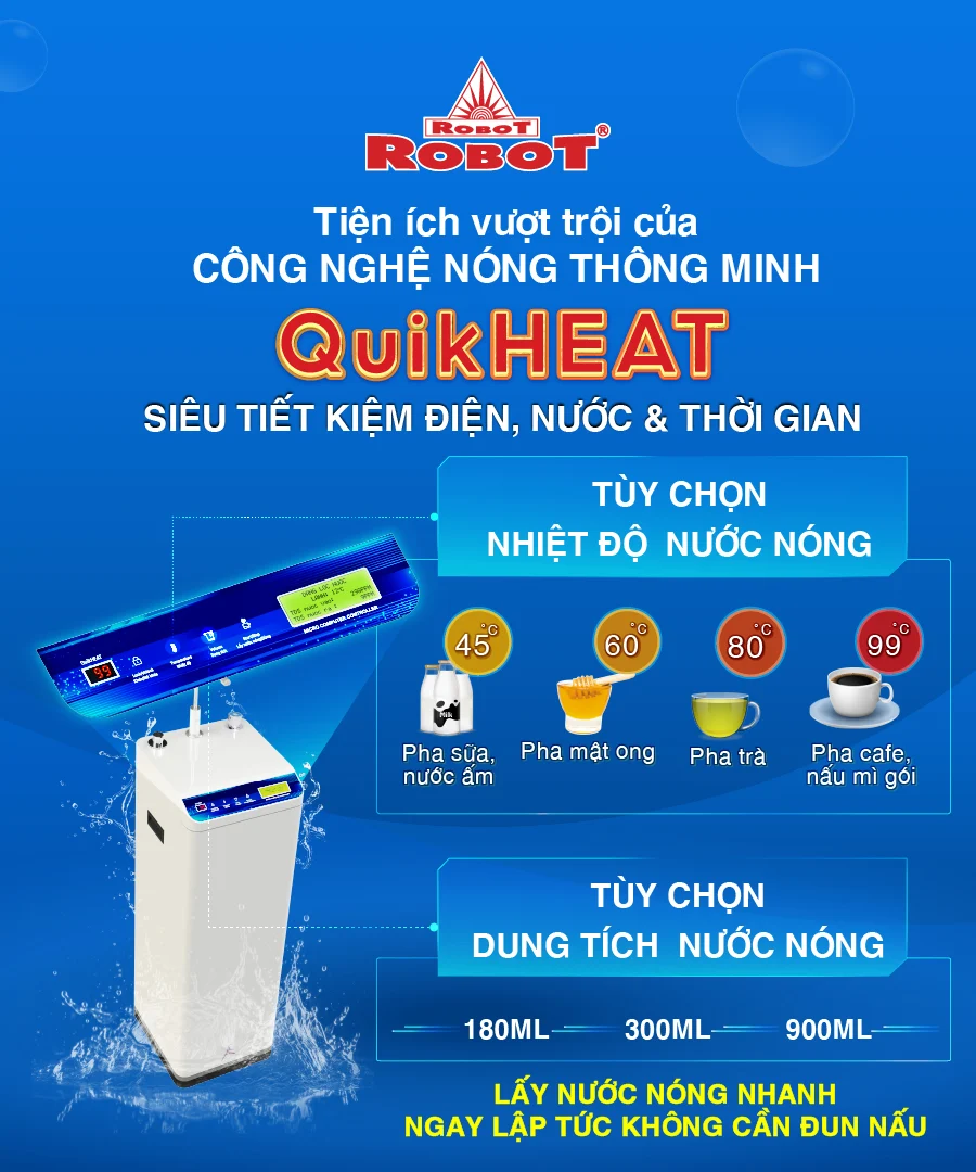 Công nghệ làm nóng thông minh Quik Heat không bình chứa