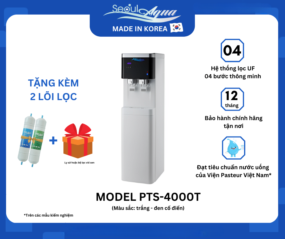 Tính năng nổi bật của máy lọc nước nóng lạnh Seoul Aqua PTS-4000T