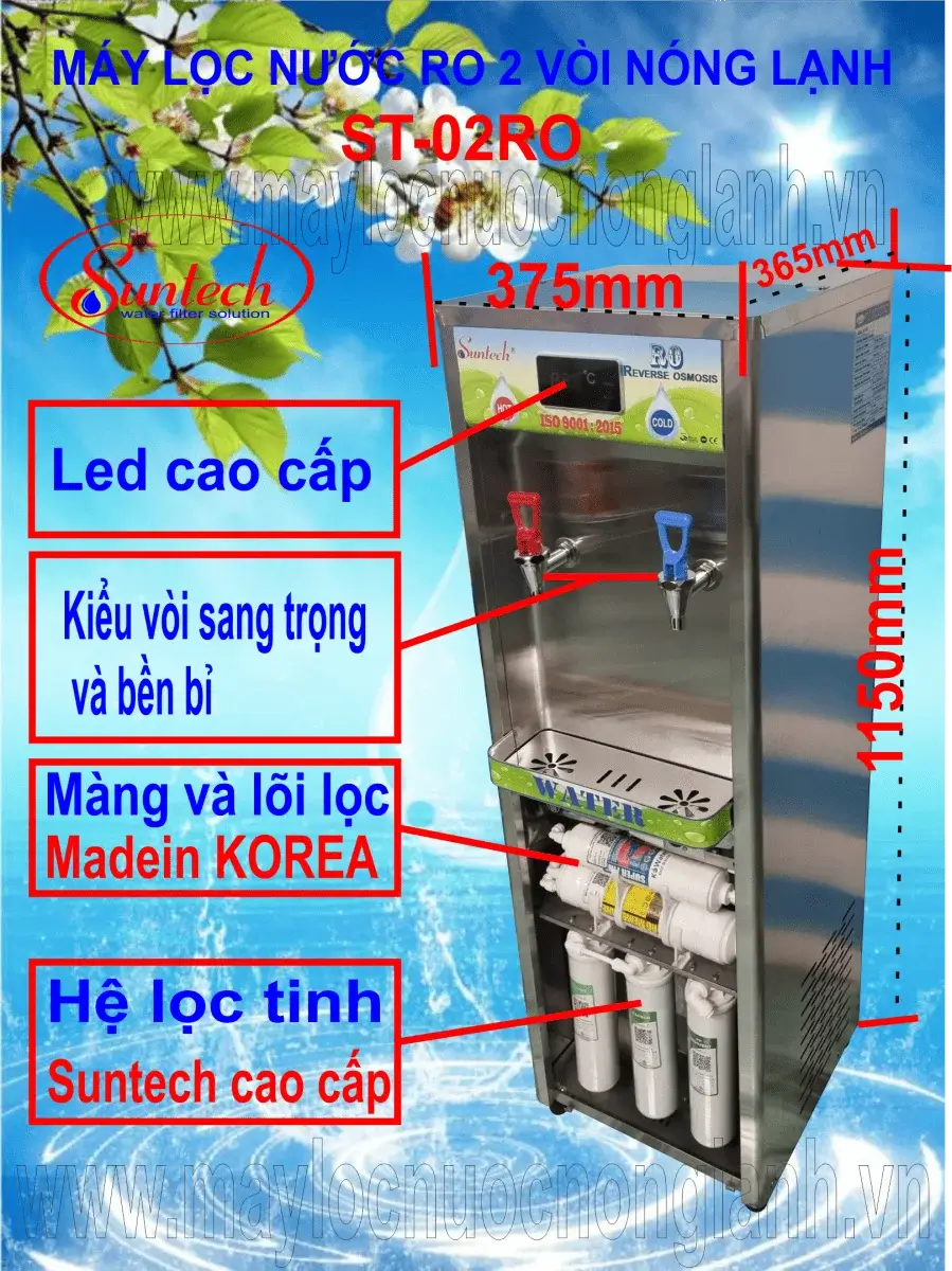 Tính năng nổi bật của máy lọc nước nóng lạnh Suntech ST-02RO