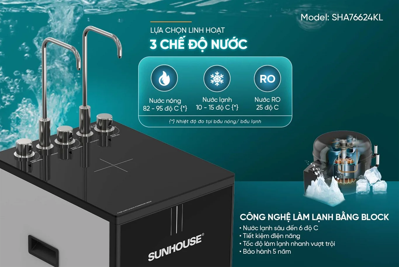 Dễ dàng lấy nước bằng van cơ