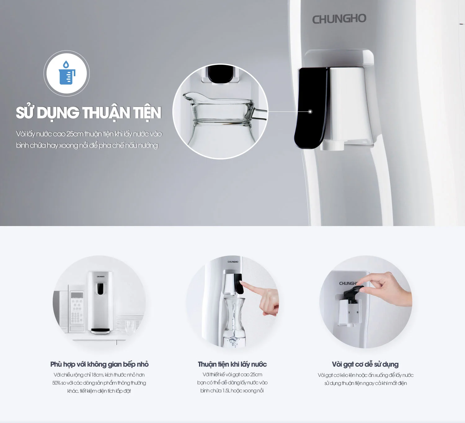 Tính năng nổi bật của máy lọc nước RO ChungHo Ambient S