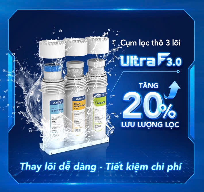 Bộ lõi lọc thô 123 Ultra F3.0 thế hệ mới