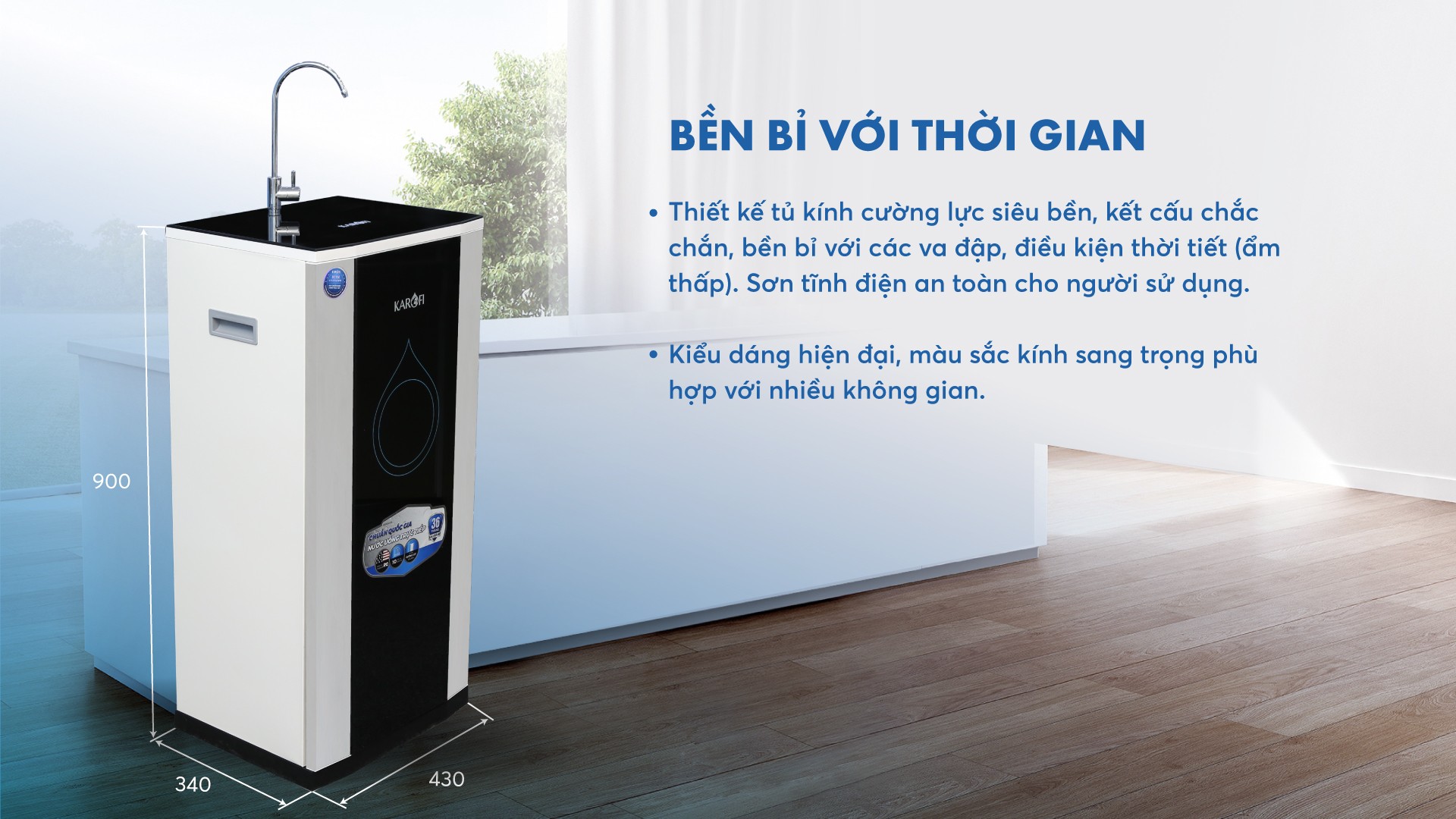 Máy lọc nước Karofi ERO100 sở hữu kiểu tủ IQ