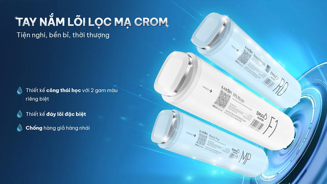 Phần tay nắm cốc hình vuông có mạ Crom sáng bóng