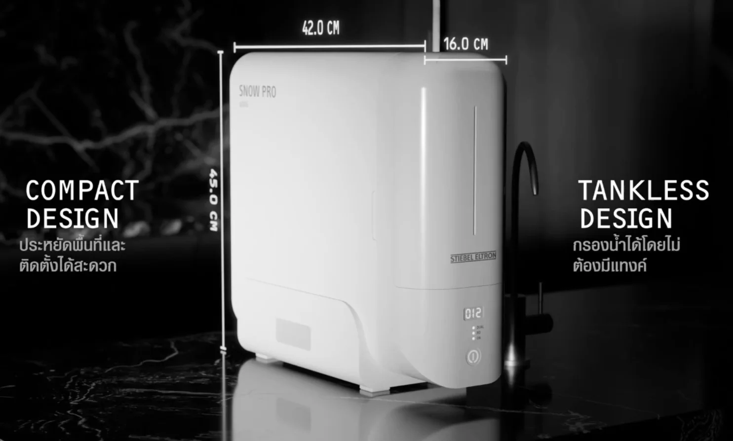 Kích thước nhỏ gọn, không bình chứa