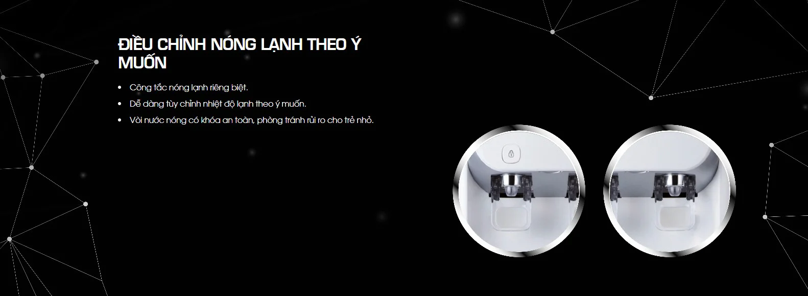Công tắc nóng lạnh riêng biệt - Khóa nước an toàn với trẻ nhỏ