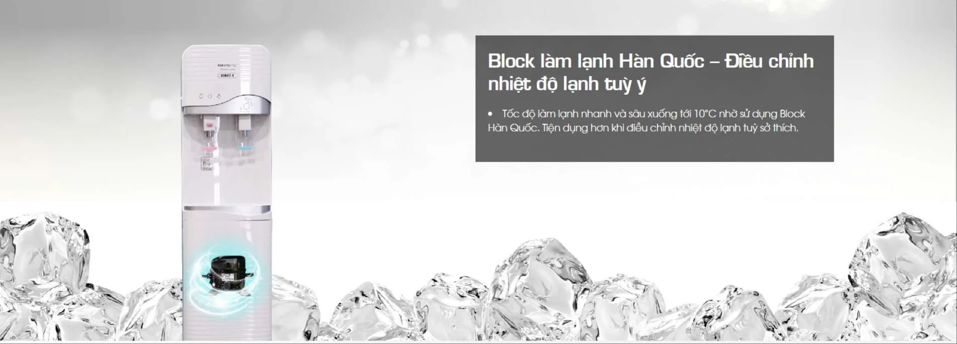 Sở hữu 2 vòi cùng 3 chế độ Nóng - Lạnh - Tinh khiết