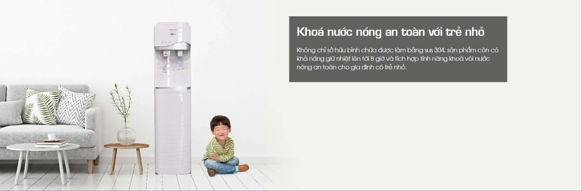 Khóa nước an toàn với trẻ nhỏ