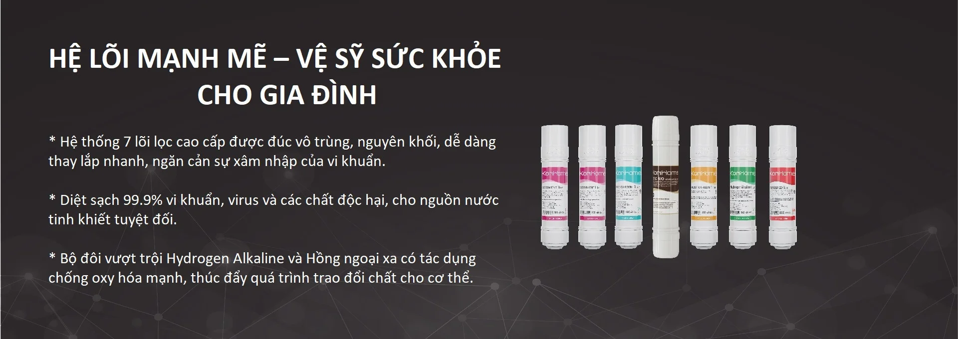 Hệ thống 7 lõi lọc mạnh mẽ