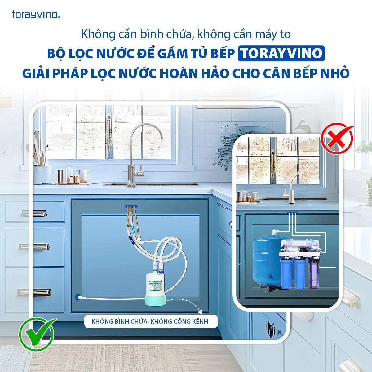 Giới thiệu về máy lọc nước Torayvino SK55EJ-K-3SET để gầm tủ bếp
