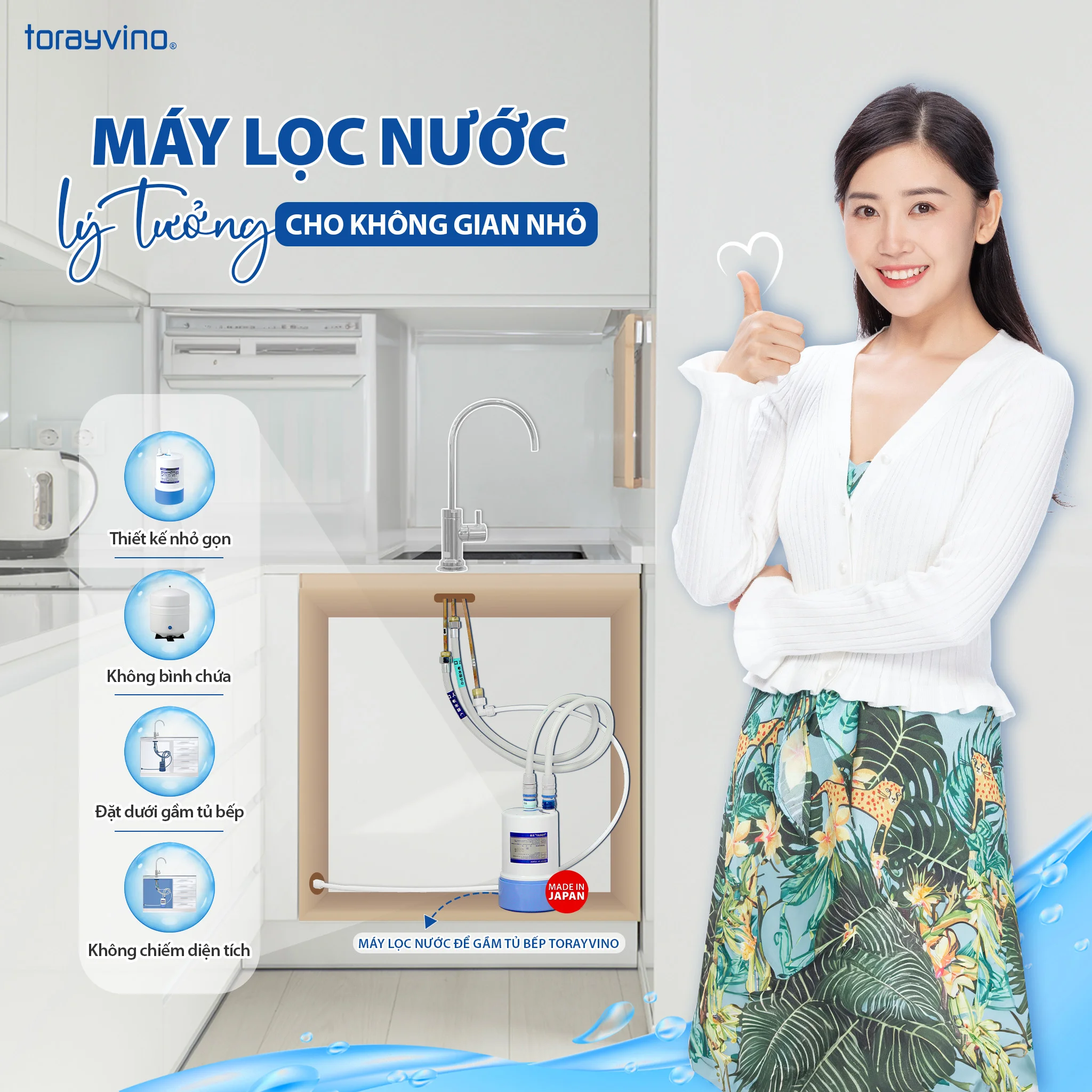 Những lưu ý khi sử dụng máy lọc nước để gầm tủ bếp Torayvino SK55J-K-3SET